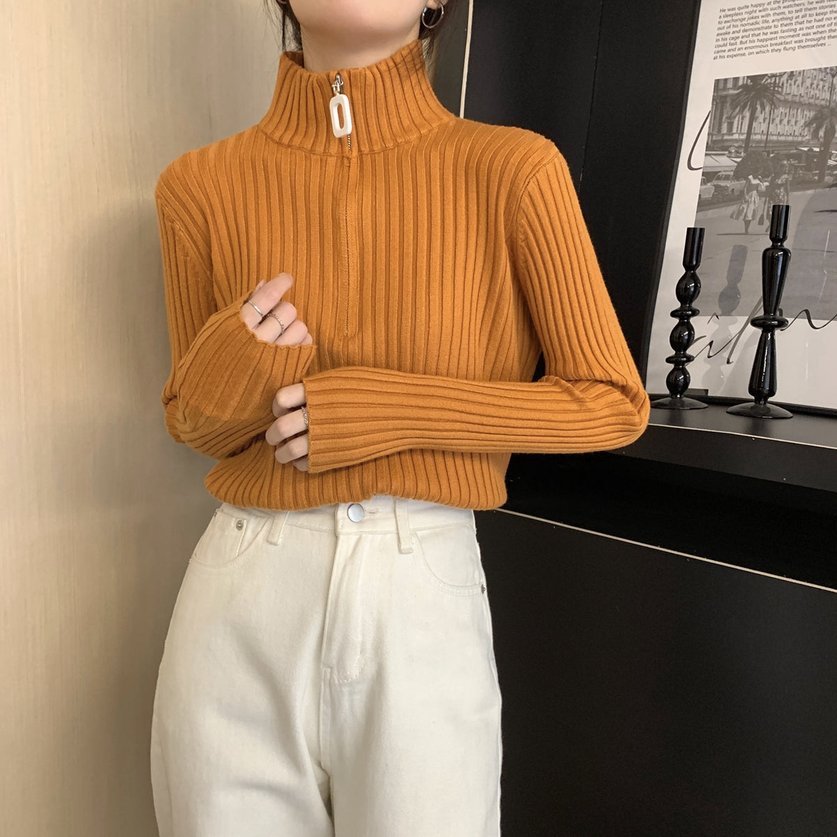 【tops】ファスナー厚手ニットセーターG23179