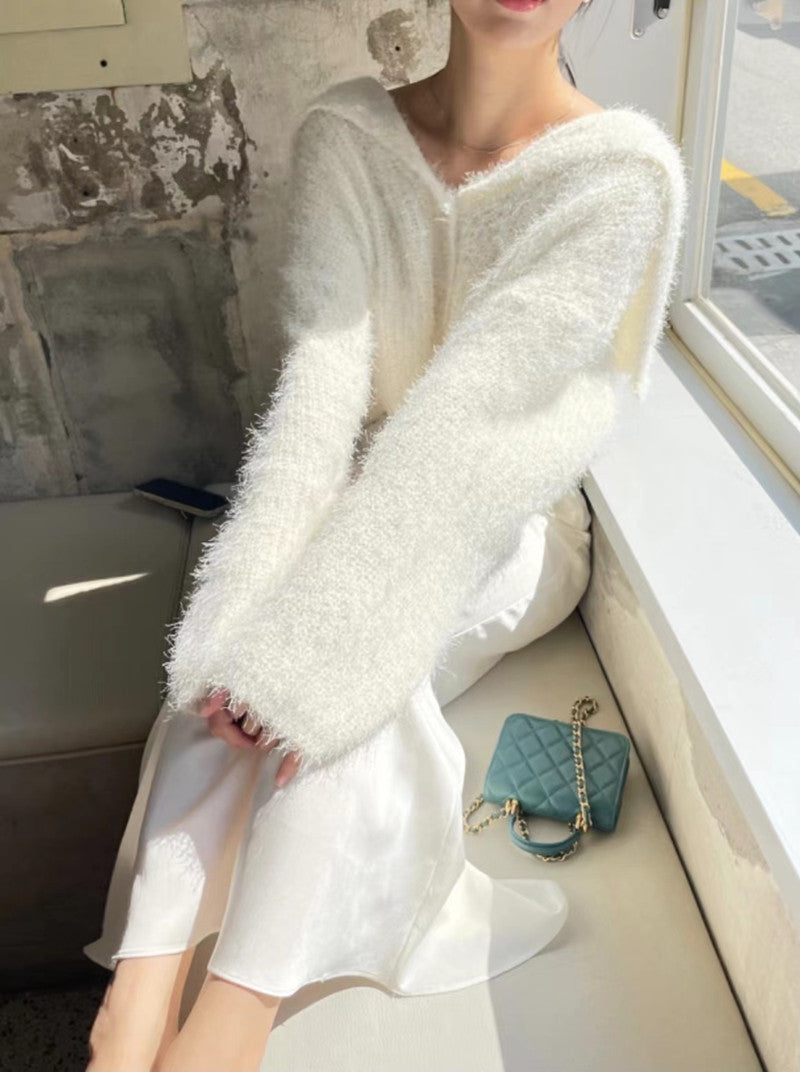 【outer】ネイビーカラーニットカーディガンG23180