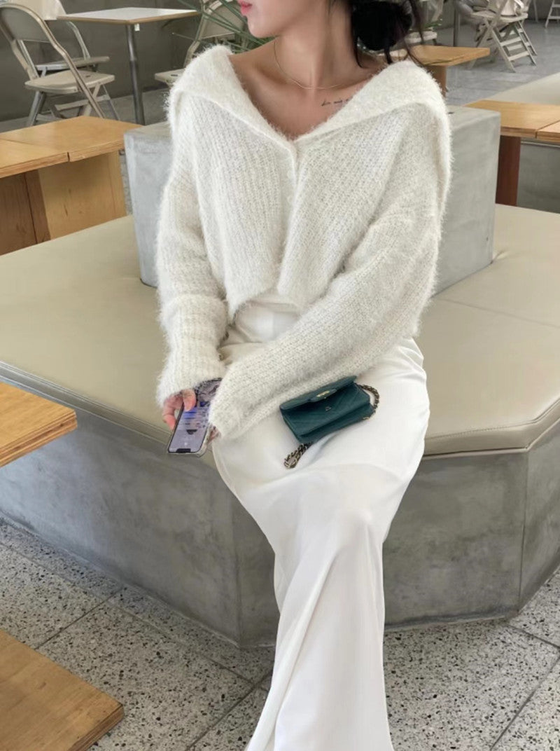 【outer】ネイビーカラーニットカーディガンG23180