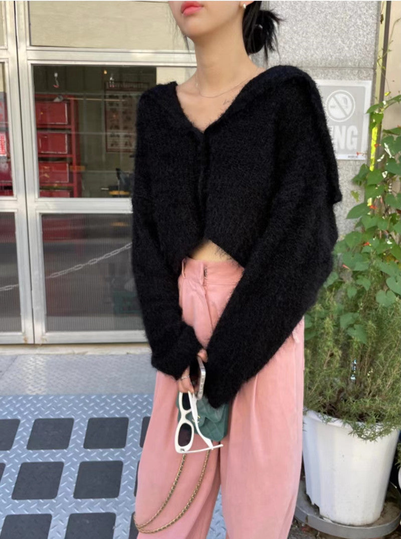 【outer】ネイビーカラーニットカーディガンG23180