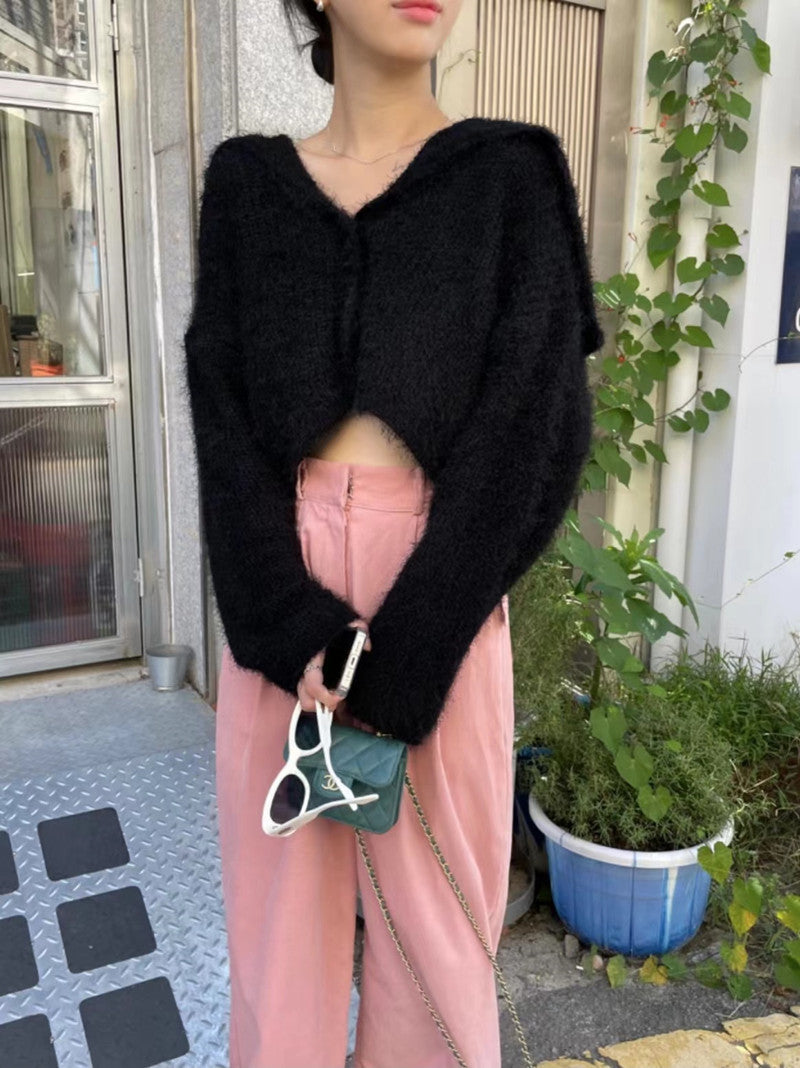 【outer】ネイビーカラーニットカーディガンG23180