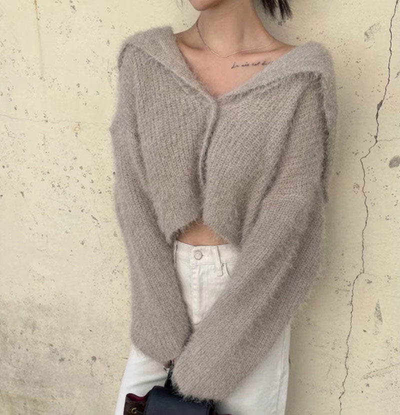 【outer】ネイビーカラーニットカーディガンG23180