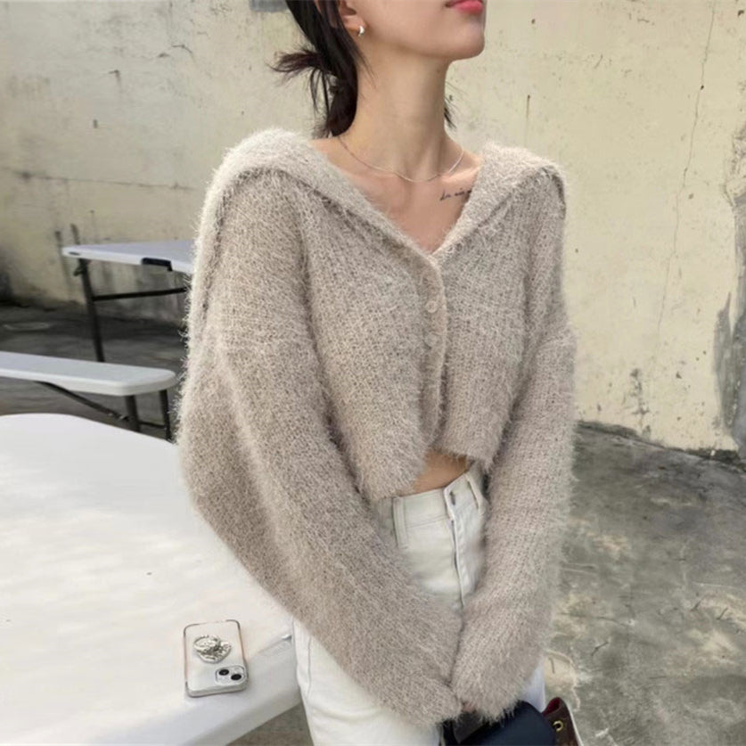 【outer】ネイビーカラーニットカーディガンG23180