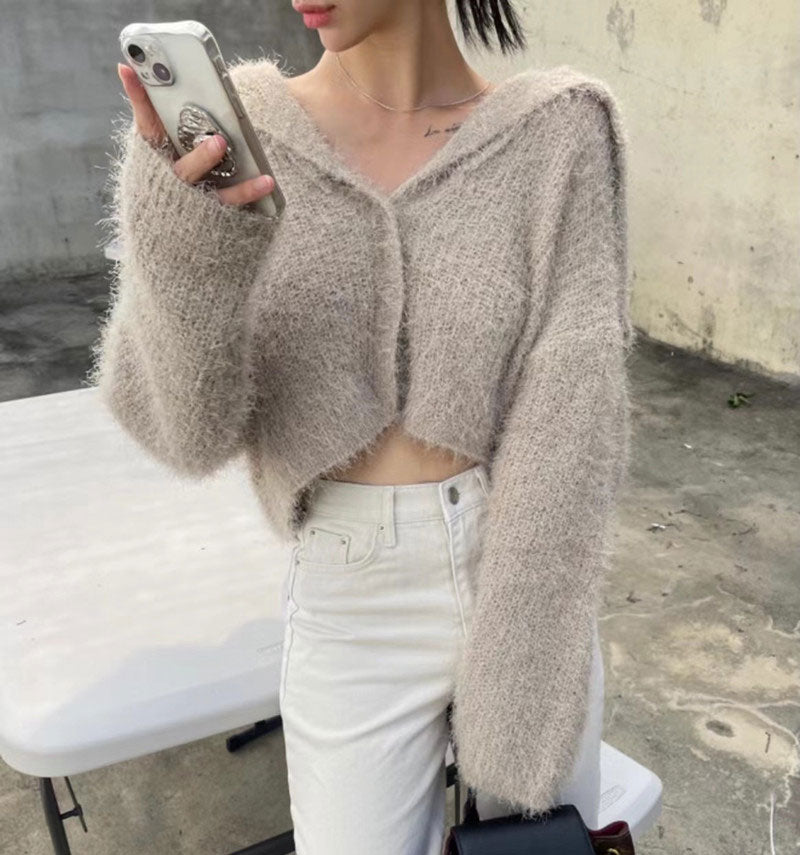 【outer】ネイビーカラーニットカーディガンG23180