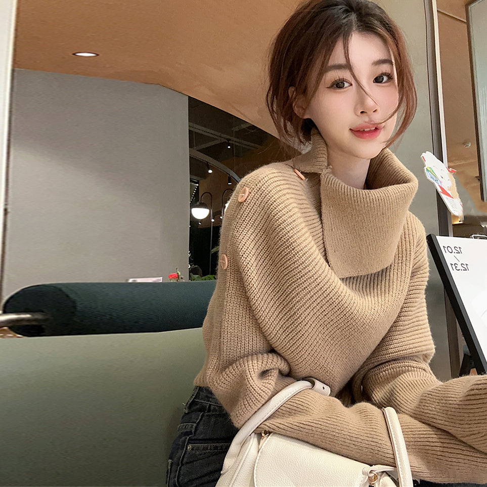 【tops】ハイネック長袖ニットセーターG23181