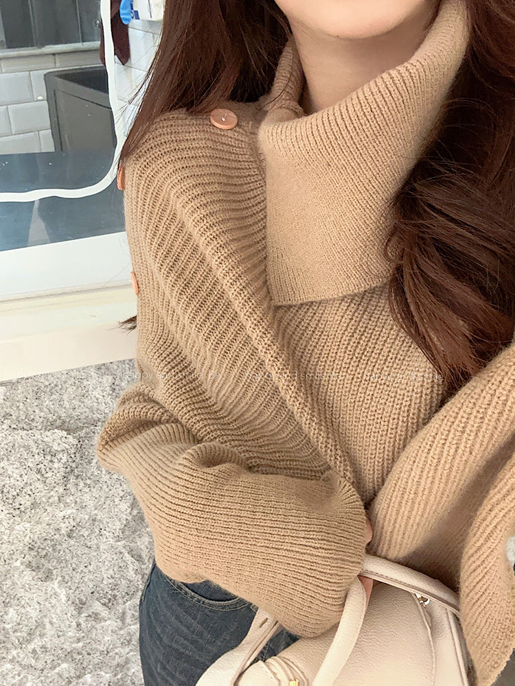 【tops】ハイネック長袖ニットセーターG23181