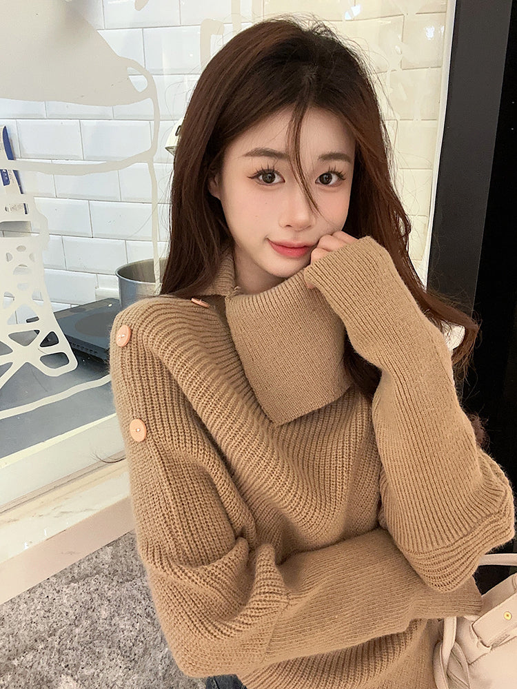 【tops】ハイネック長袖ニットセーターG23181