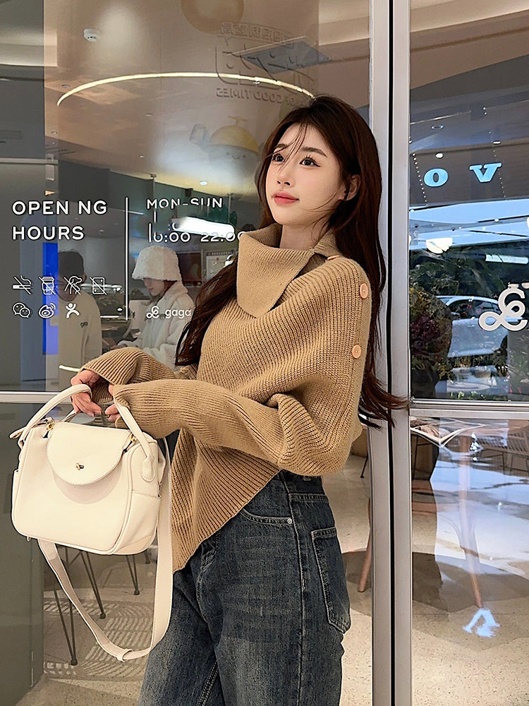 【tops】ハイネック長袖ニットセーターG23181