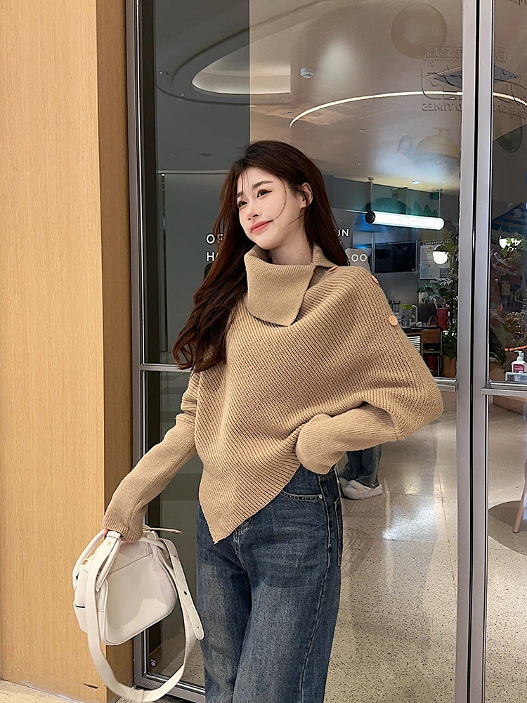 【tops】ハイネック長袖ニットセーターG23181