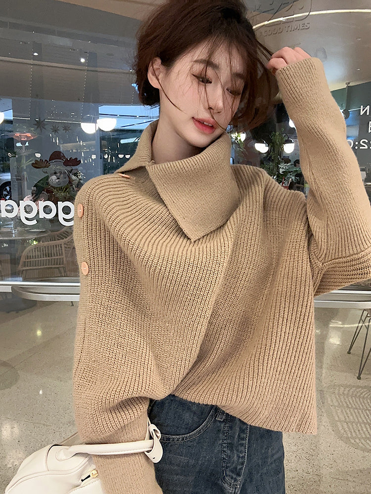 【tops】ハイネック長袖ニットセーターG23181