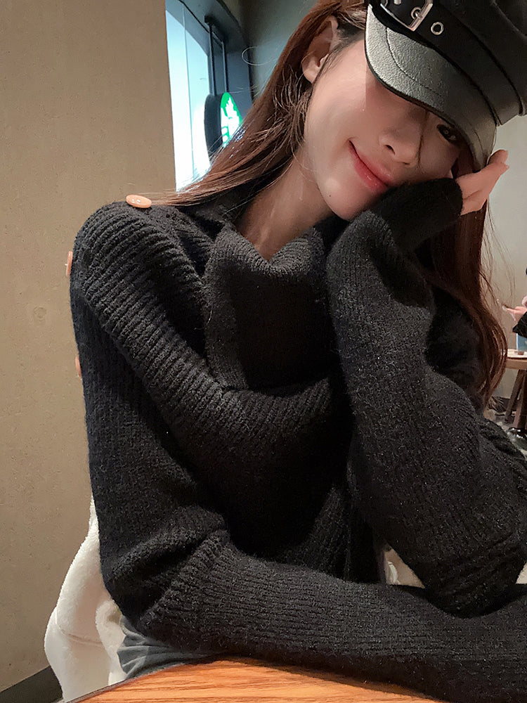 【tops】ハイネック長袖ニットセーターG23181