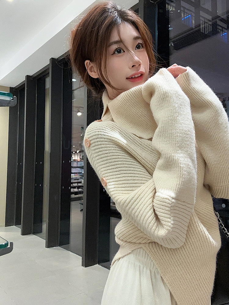 【tops】ハイネック長袖ニットセーターG23181