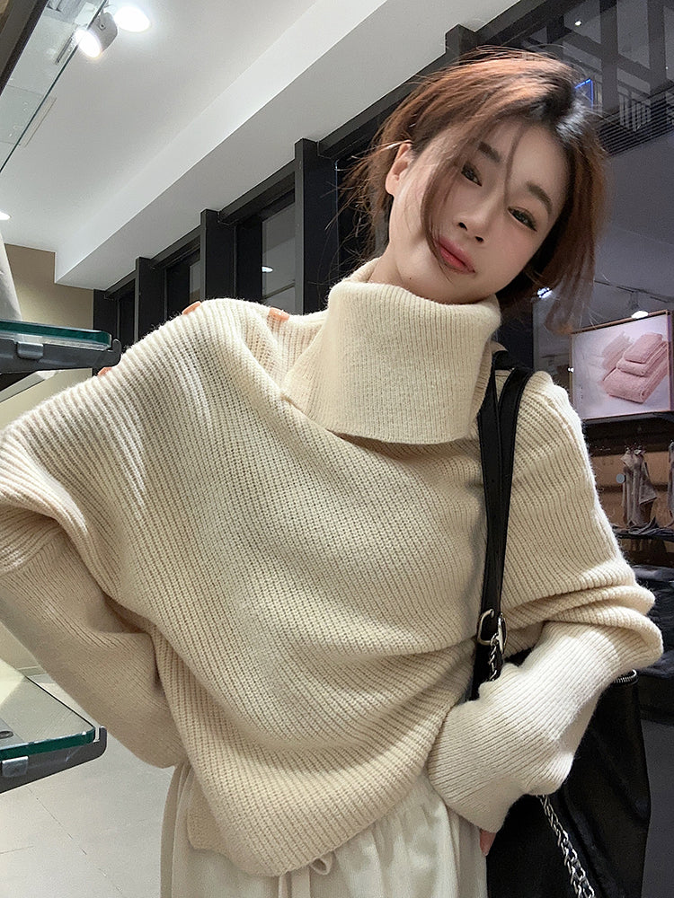 【tops】ハイネック長袖ニットセーターG23181