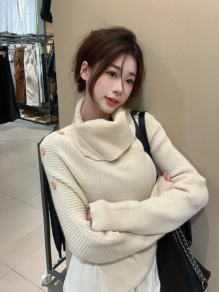 【tops】ハイネック長袖ニットセーターG23181