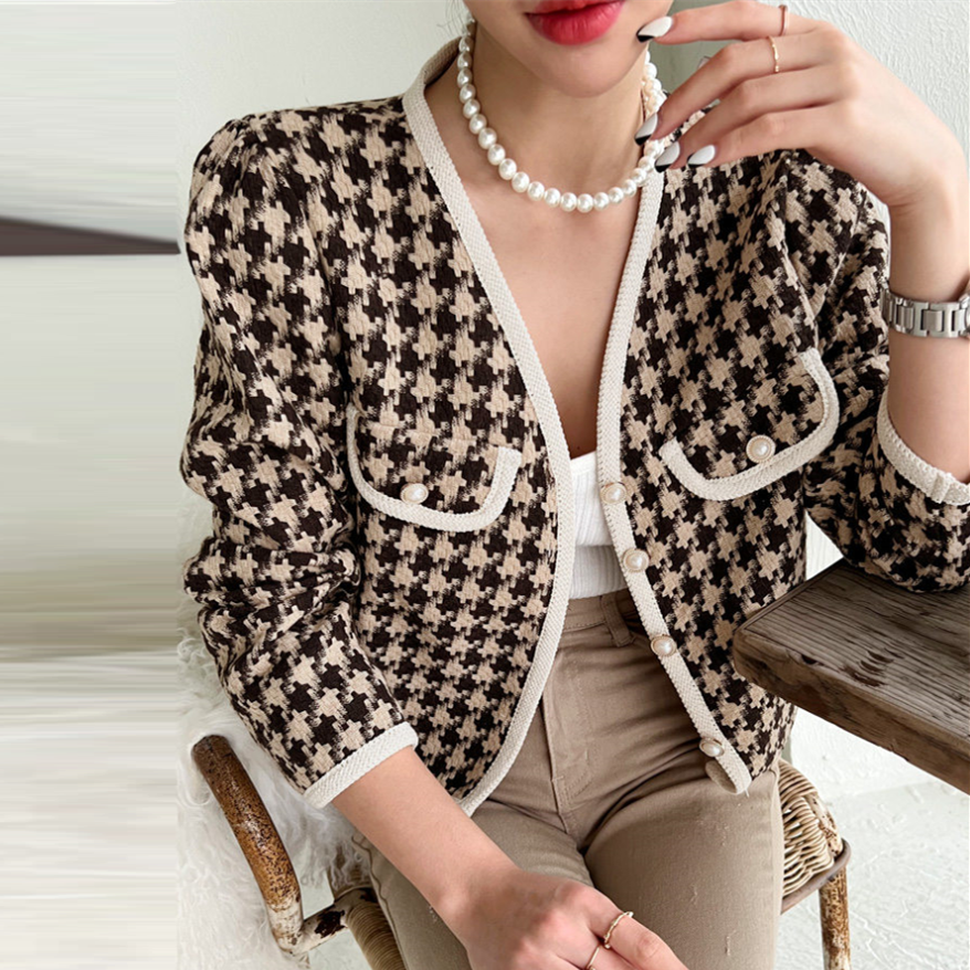 【outer】Vネック長袖デザインアウターG23182