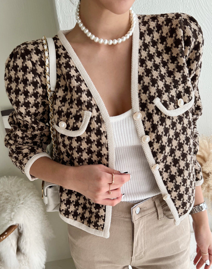 【outer】Vネック長袖デザインアウターG23182