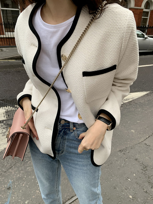 【outer】ラウンドネックポケット付きアウターG23186