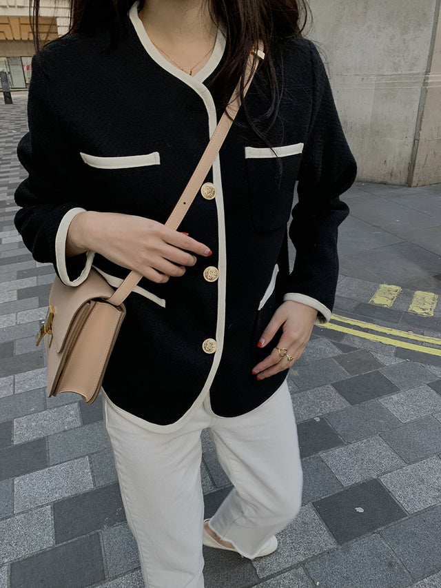 【outer】ラウンドネックポケット付きアウターG23186