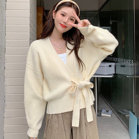 【outer】Vネック長袖ニットカーディガンG23188