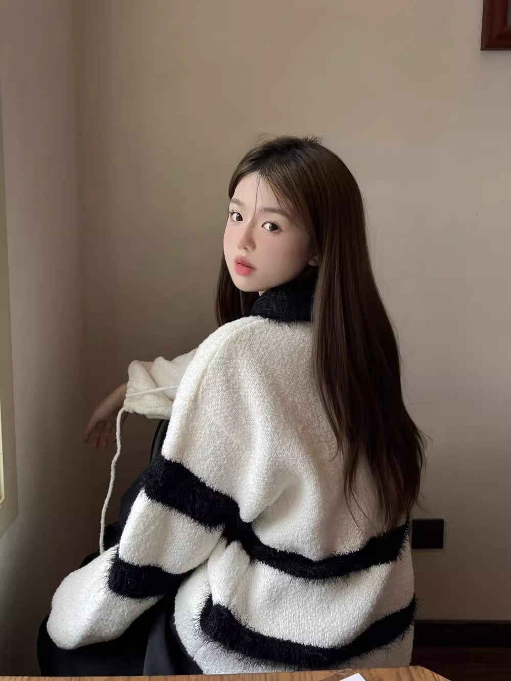 【tops】ランタンスリーブニットセーターG23202