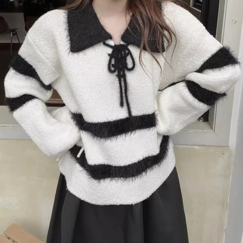 【tops】ランタンスリーブニットセーターG23202