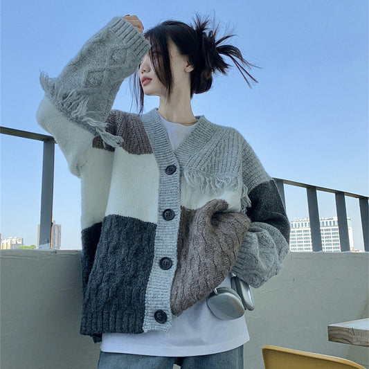 【outer】VネックニットカーディガンG23205