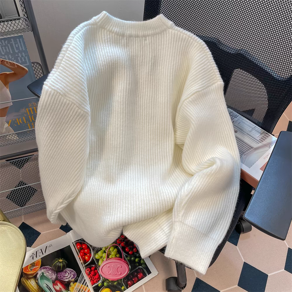 【tops】デニム切り替えニットセーターG23229