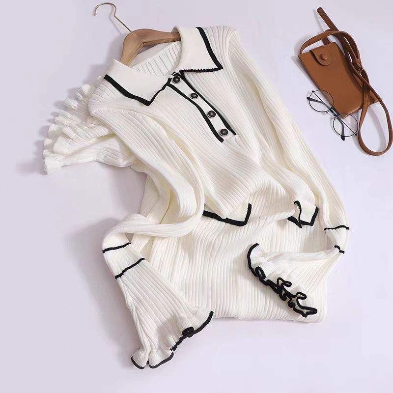 【dress】フレアスリーブニットワンピースG23231