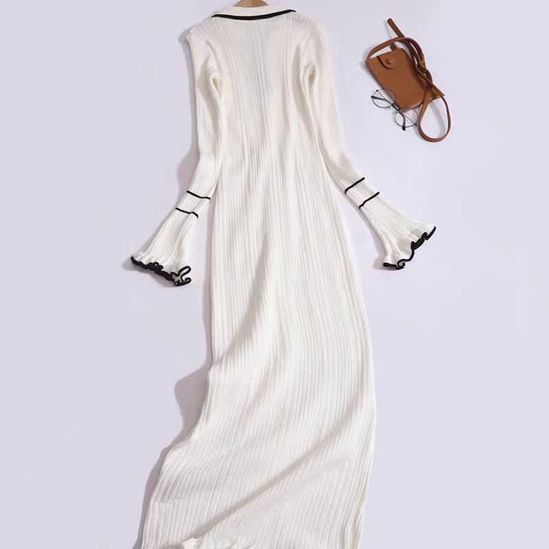 【dress】フレアスリーブニットワンピースG23231