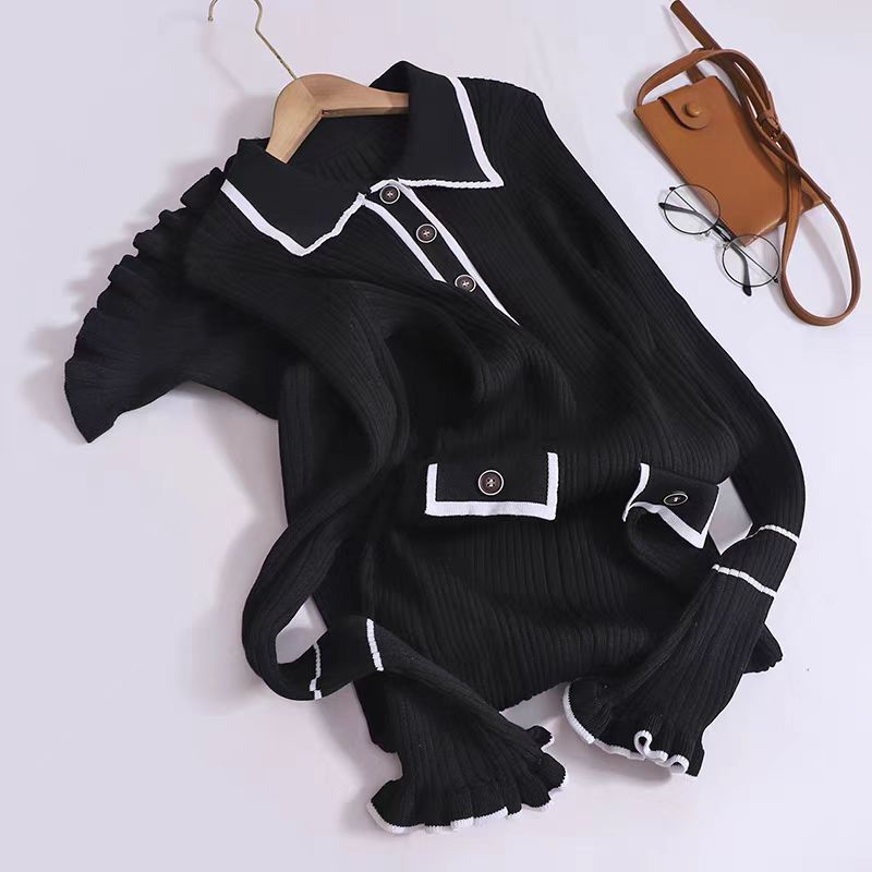 【dress】フレアスリーブニットワンピースG23231