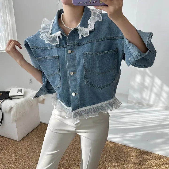 【outer】レースデニムアウターG23234