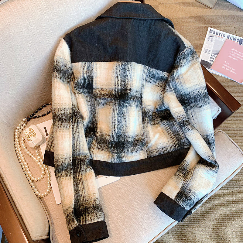 【outer】フランス風チェック柄ジャケットG23253