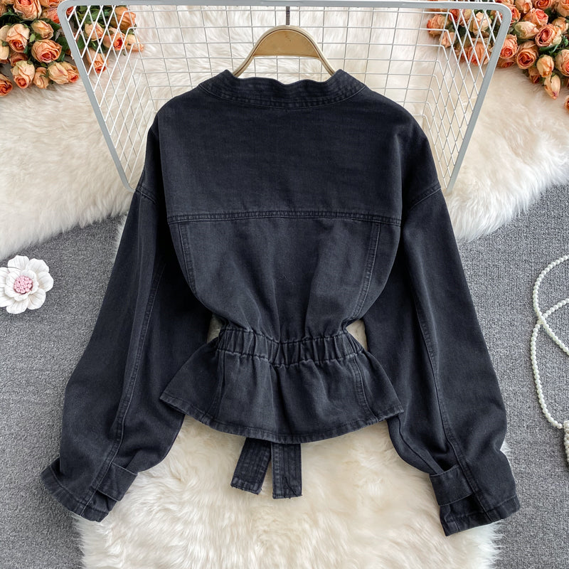 【outer】VネックビーズデニムアウターG23255