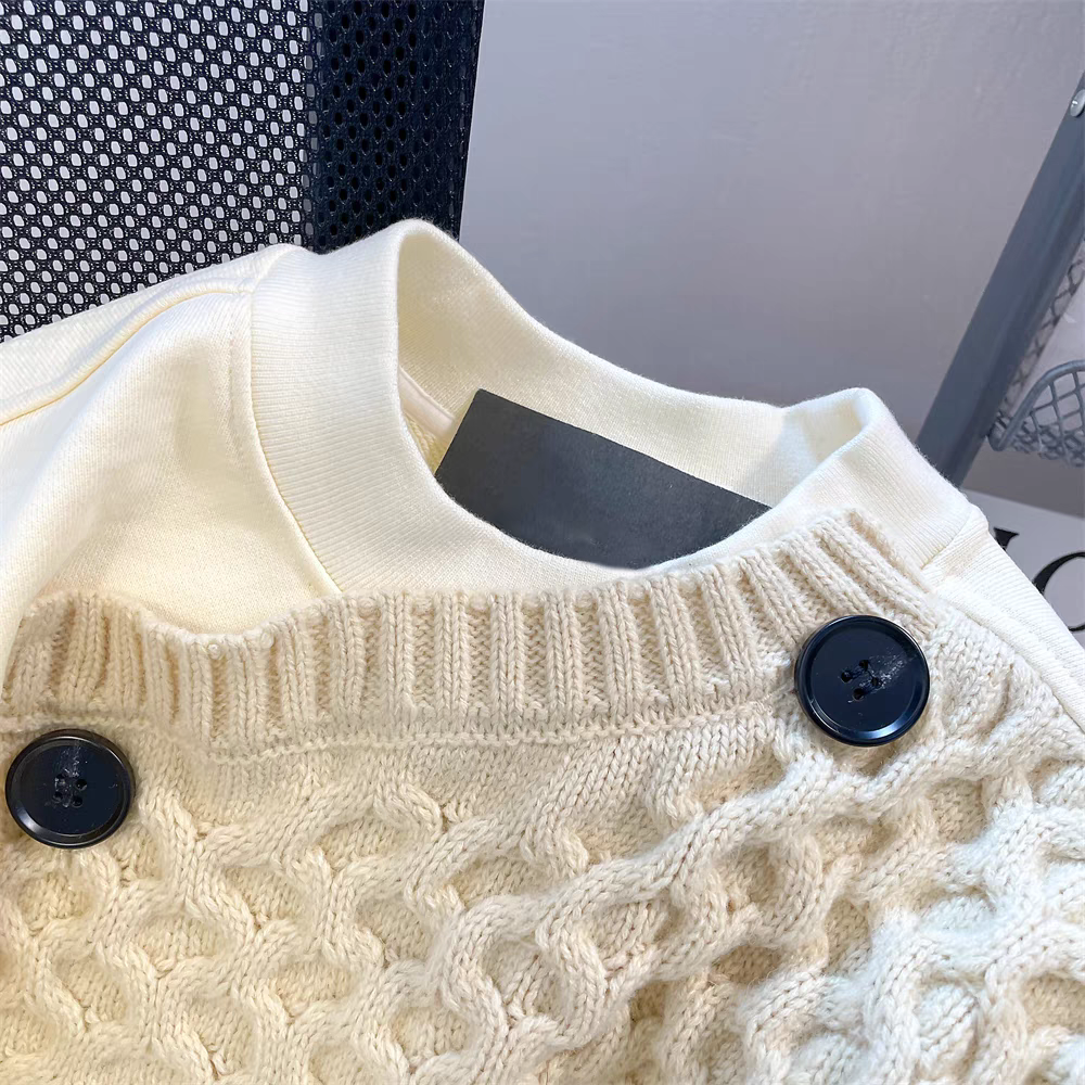 【tops】偽二つ切り替えニット切り替えパーカーG23257