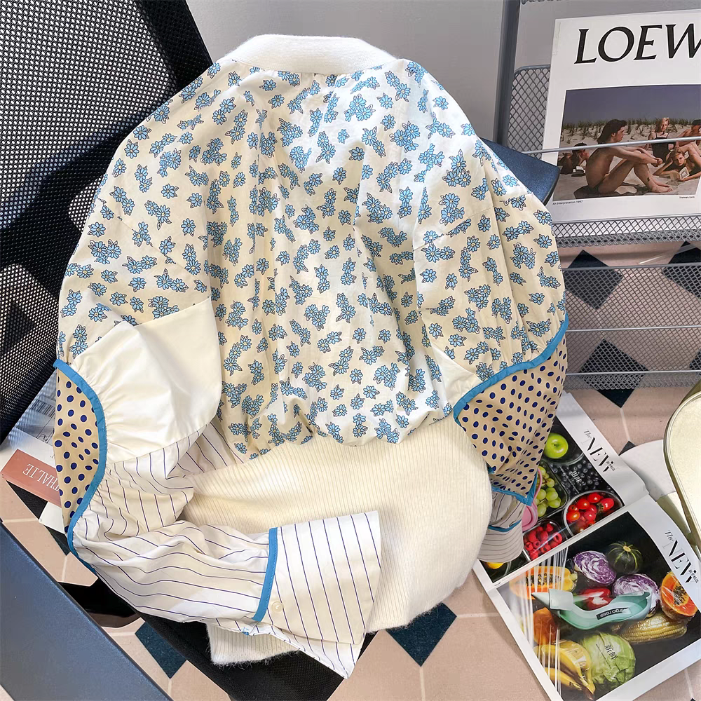 【outer】Vネック偽二つ切り替えニットカーディガンG23259