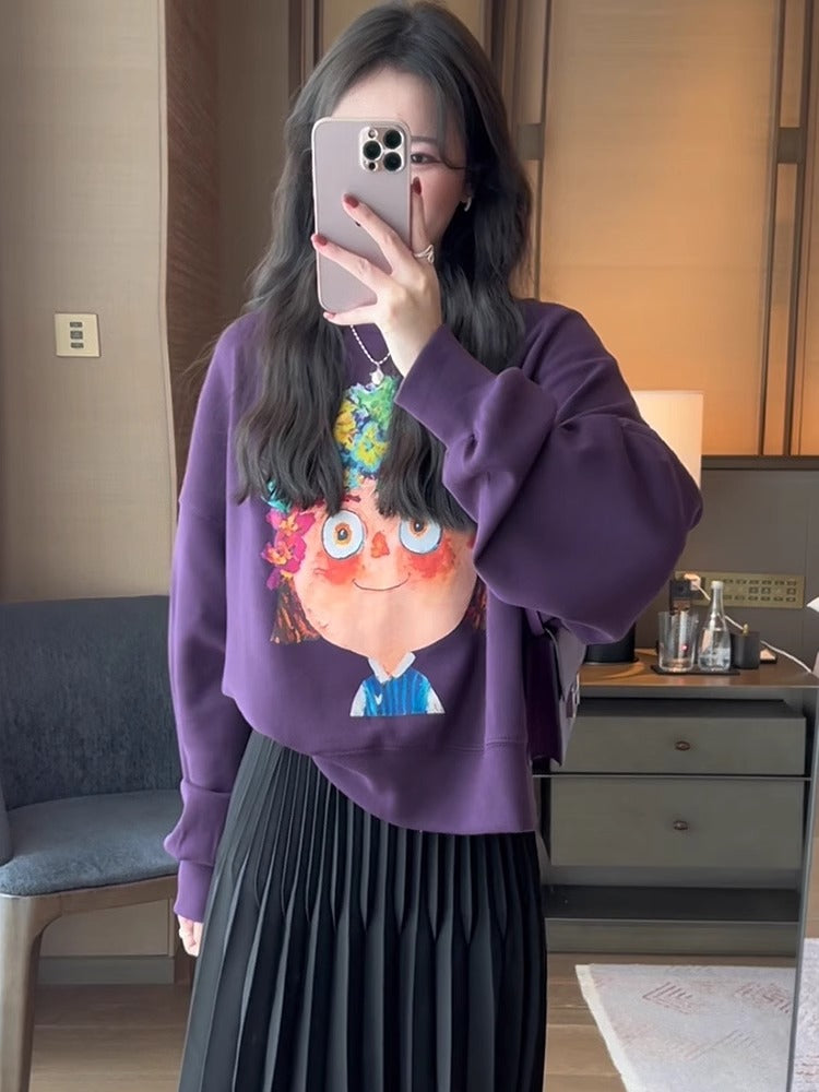 【tops】ラウンドネック春秋長袖パーカーG23261