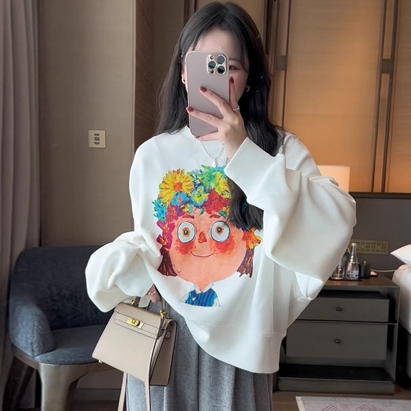 【tops】ラウンドネック春秋長袖パーカーG23261