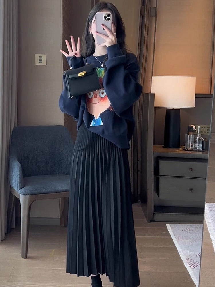 【tops】ラウンドネック春秋長袖パーカーG23261