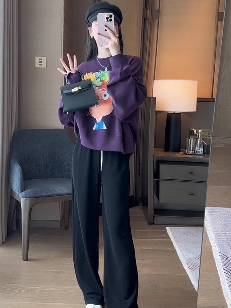 【tops】ラウンドネック春秋長袖パーカーG23261