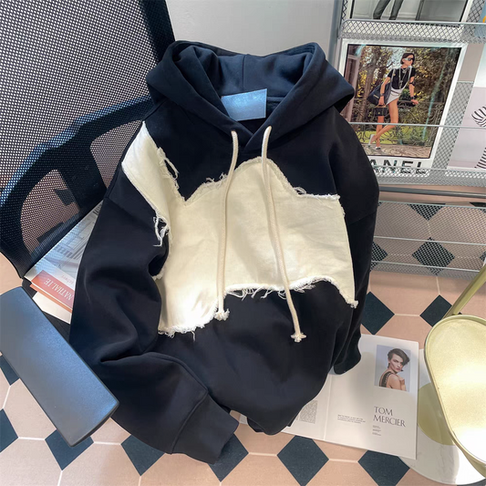 【tops】切り替えフード付きパーカーG23265