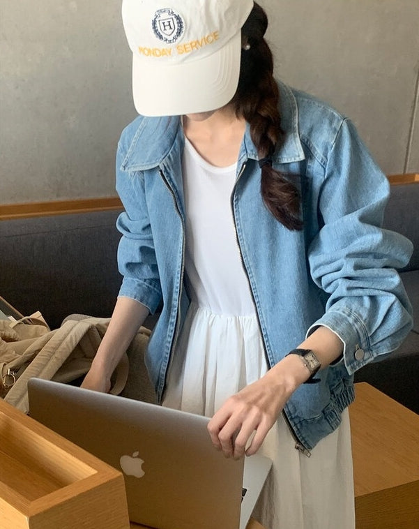 【outer】ファスナー長袖デニムアウターG23274