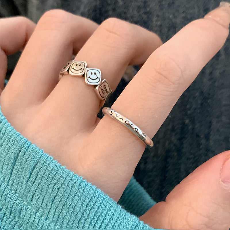 【小物】2点セット英字柄指輪アクセサリーG23282