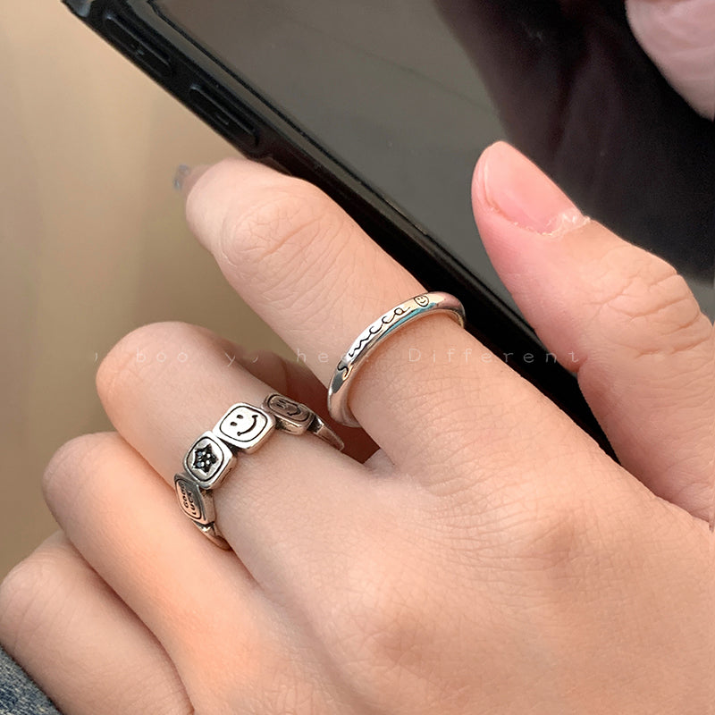 【小物】2点セット英字柄指輪アクセサリーG23282