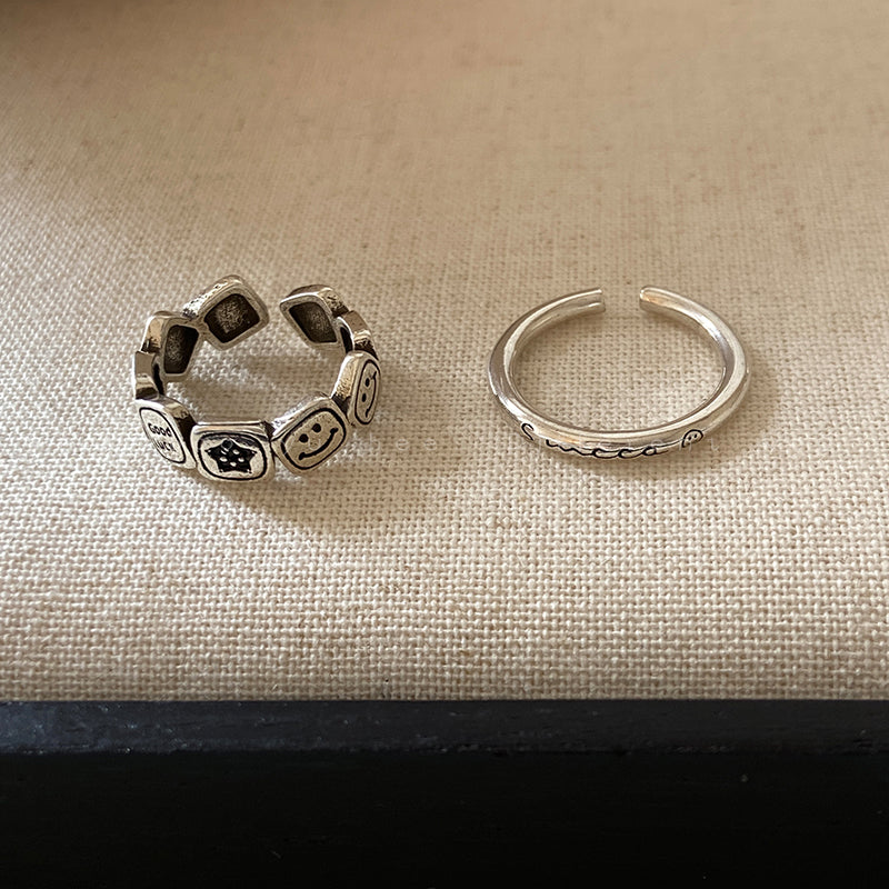 【小物】2点セット英字柄指輪アクセサリーG23282