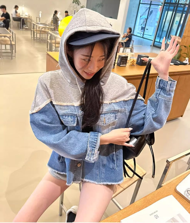 【tops】フード付き切り替えパーカーG23284