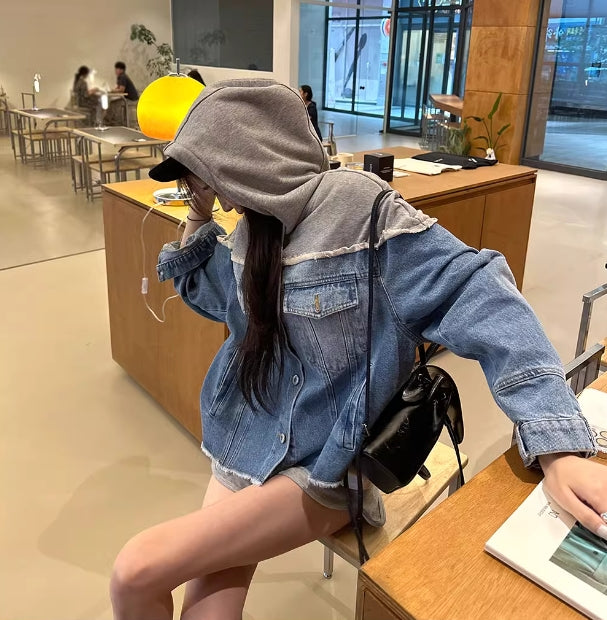 【tops】フード付き切り替えパーカーG23284