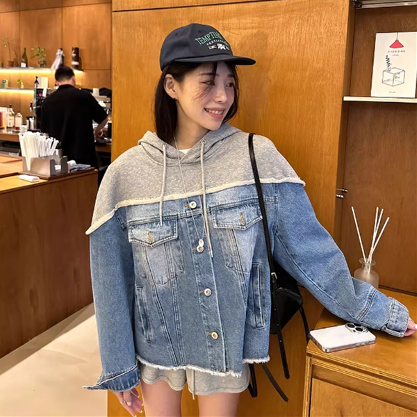 【tops】フード付き切り替えパーカーG23284