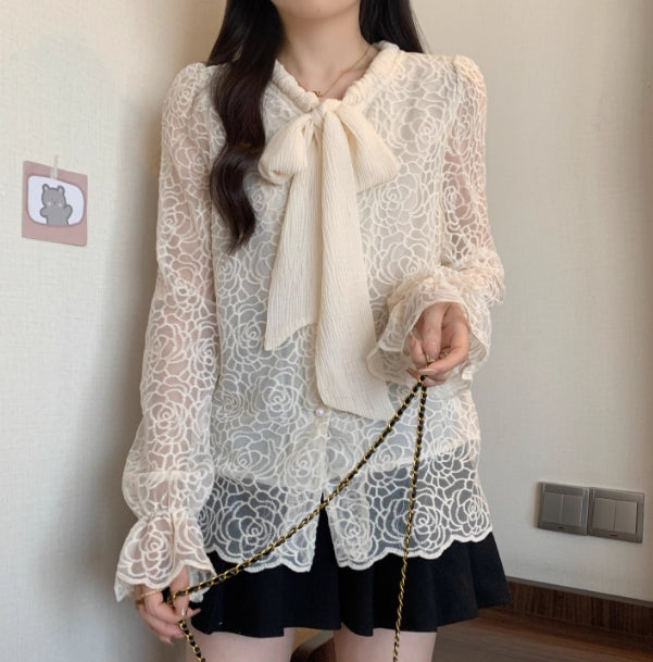 【tops】ファッションレースブラウスG23285