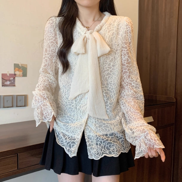 【tops】ファッションレースブラウスG23285