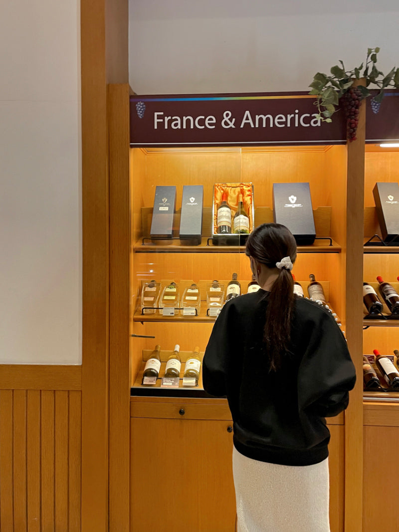 【tops】ラウンドネックビーズ長袖パーカーG23295